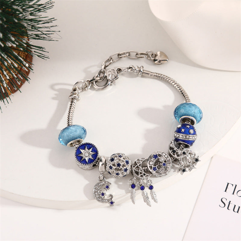 Cross-Border Christmas Gift Crystal Beaded Bracelet Pan's Girls' Jewelry Halloween DIY Kidsren's Snake Bone Bracelet
