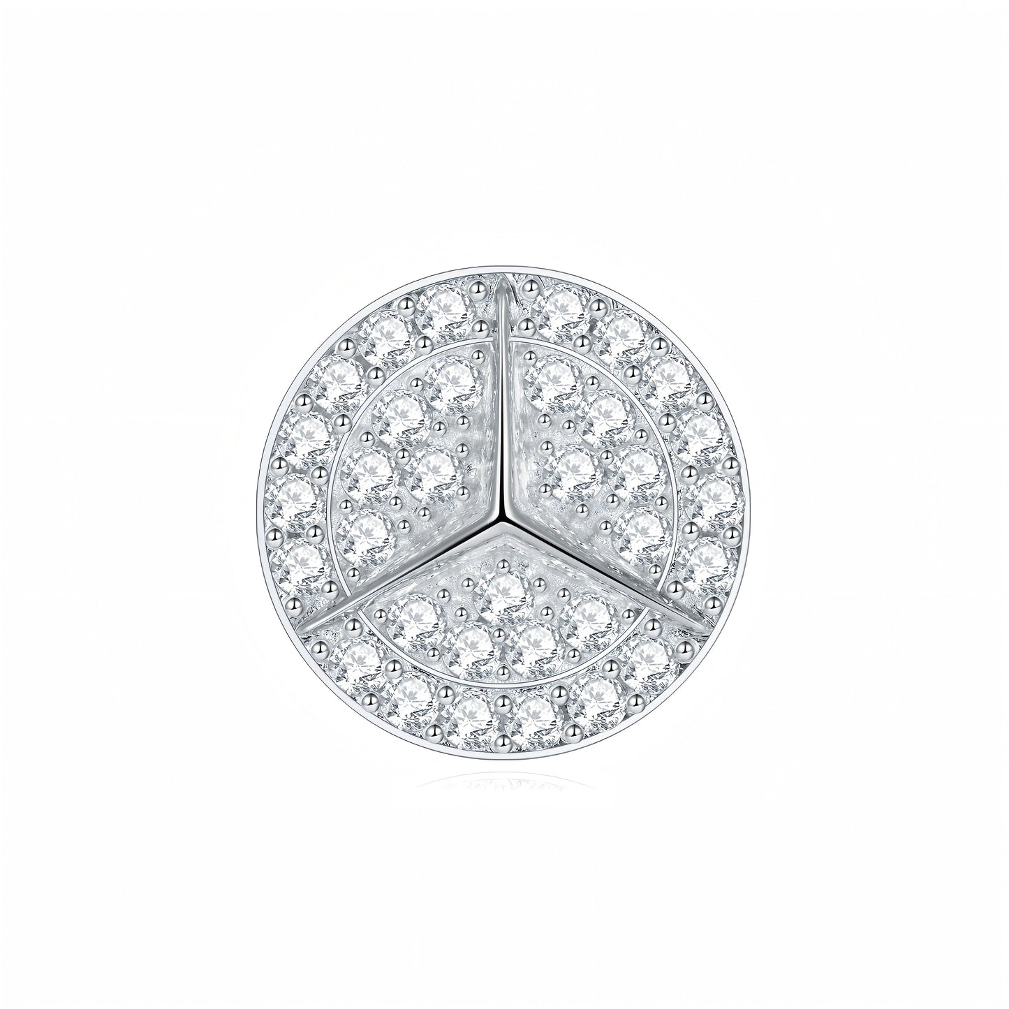 S925 Sterling Silver Moissanite Stud Earrings  Round Pave Three Pointed Star Geometric Design With GRA Certificate Platinum Plated Gift Box Set For Women Or Men