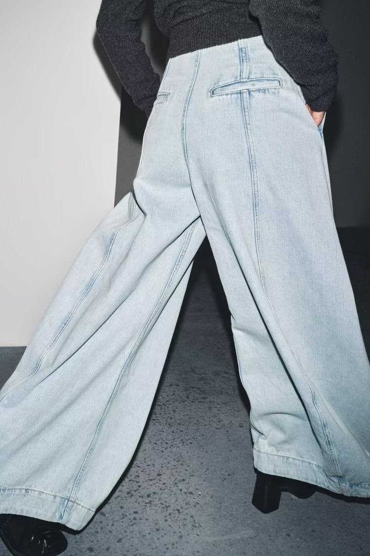 Women Clothing Autumn Series High Waist Balloon Jeans