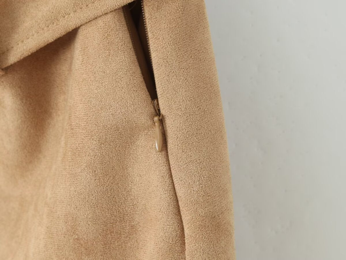 Autumn Vintage Belt Slim Fit Sheath A line Skirt with Safety Pants Skirt