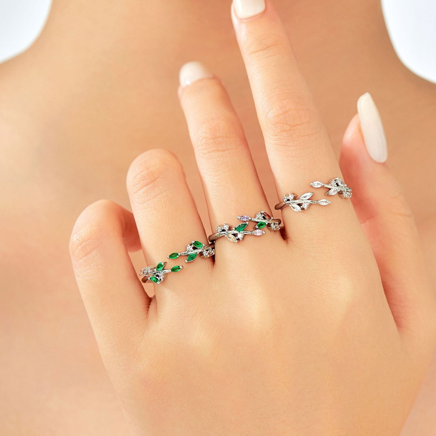 Womens Personality Leaf Ring