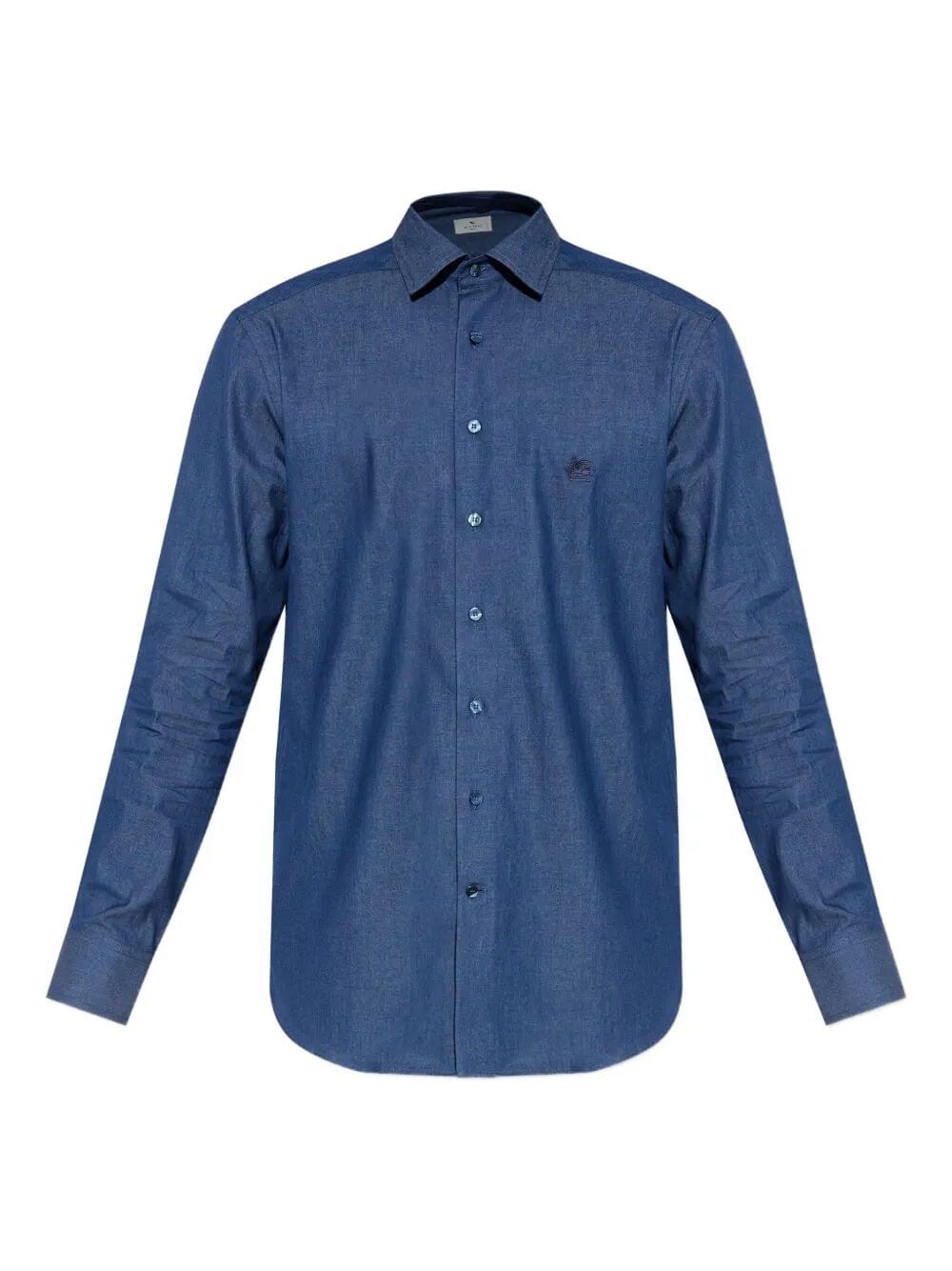 Etro Men Etro Men Embroidered Logo Cotton Shirt