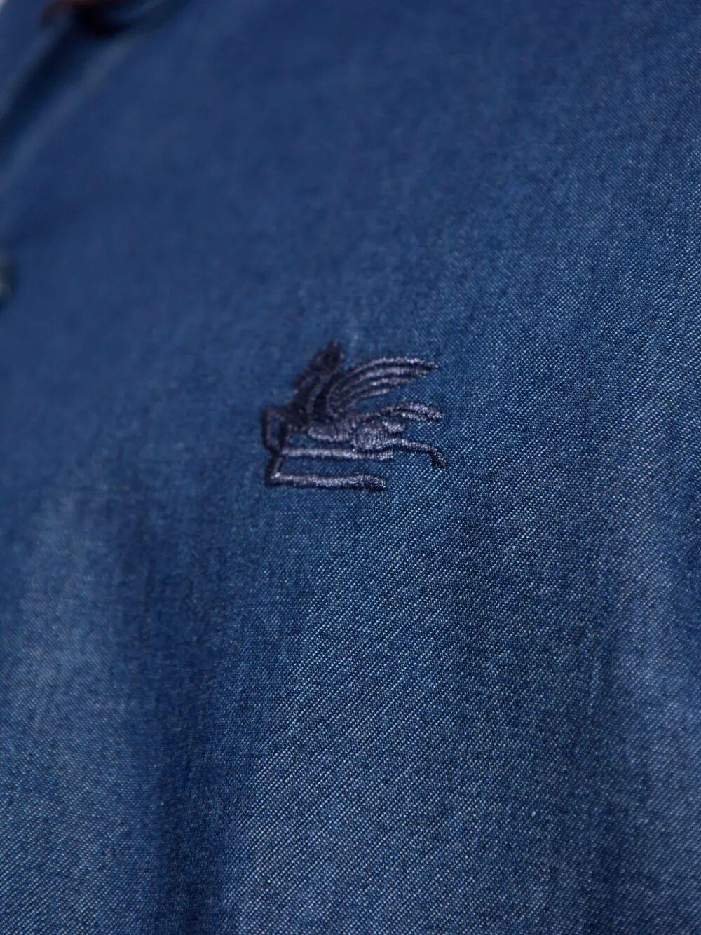 Etro Men Etro Men Embroidered Logo Cotton Shirt