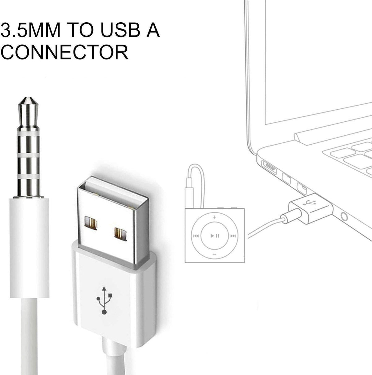 Car MP3 3.5mm Male AUX Audio Socket Jack To USB 2.0 Female Converter Cable Cord Car Interior Accessories Boutique New Hot Sale