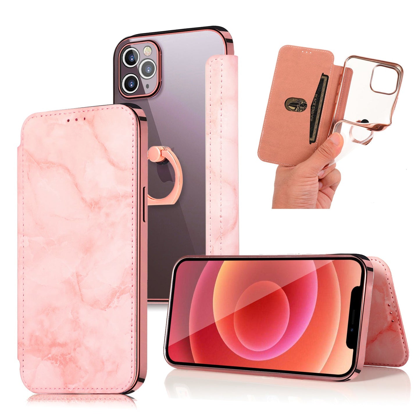 Compatible with Apple, Compatible with Apple , Apple Iphone12pro Ring Marble Mobile Phone Holster Mobile Phone Case Mobile Phone Case