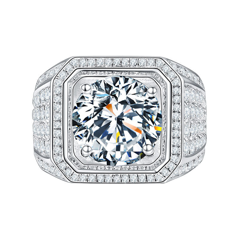 Fashion Ring, New Style Bold Men's Diamond Ring, Micro Pave Full Diamond Ring