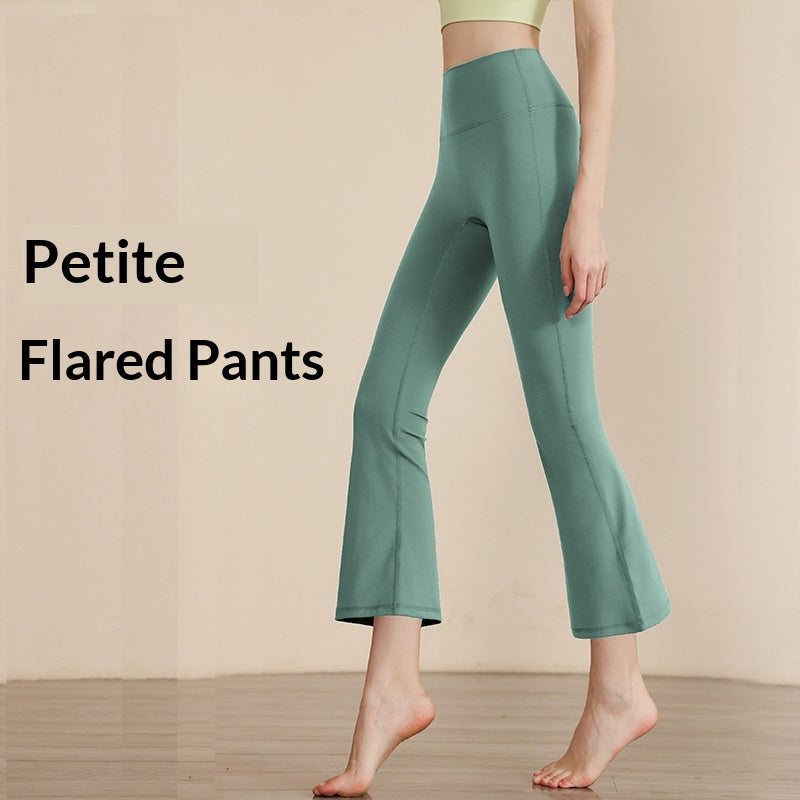 New Wide-Leg Yoga Pants For Women, High-Waisted Stretch Sports Pants For Small People, Yoga Boot-Cut Pants, Fitness Nine-Point Flared Pants