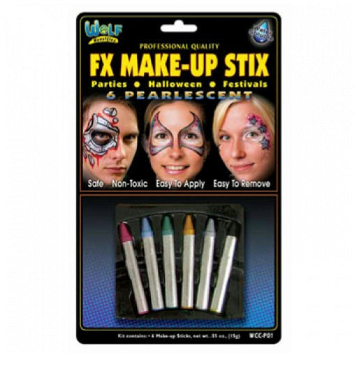 6 Pearlescent Pearl Colors Wolf FX Face Makeup Stix