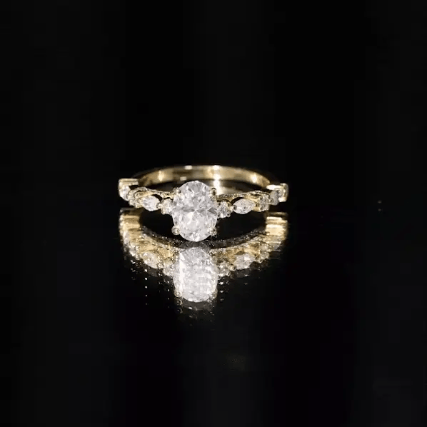 4 Carat Oval Shaped Lab Grown Diamond Huge Engagement Ring with IGI Certificate