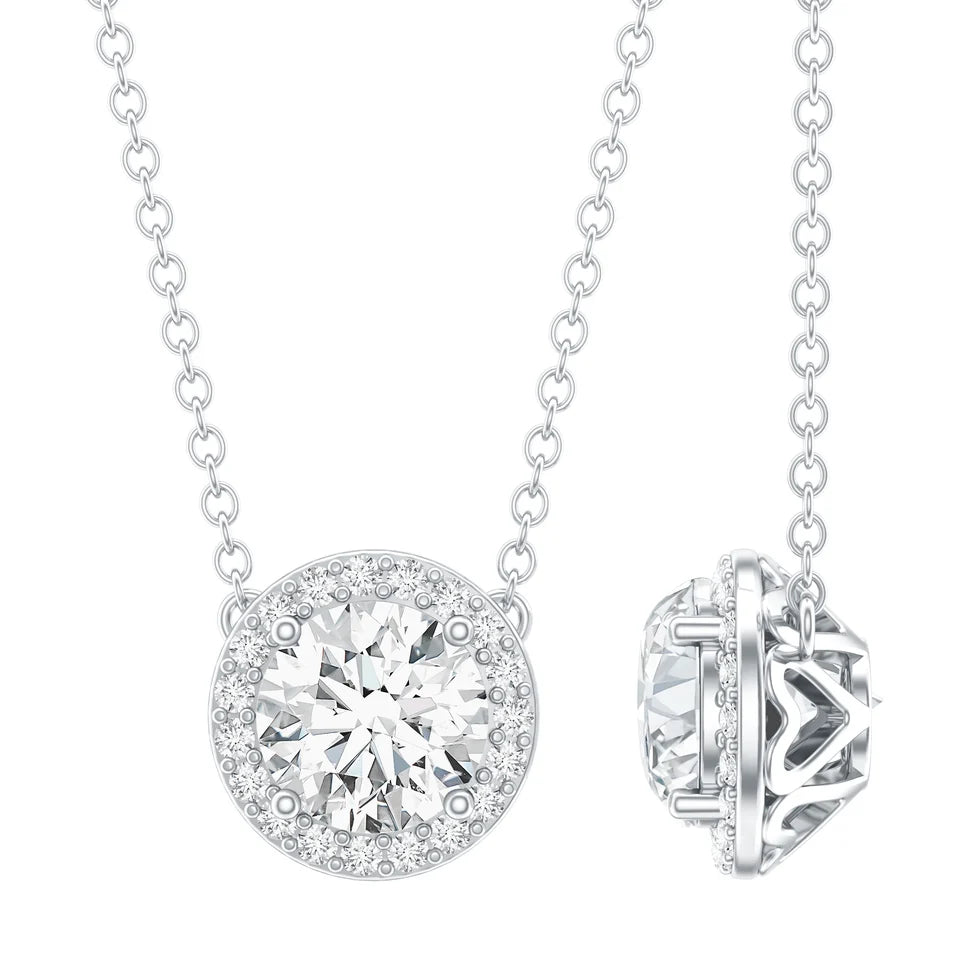 1 Carat Lab Grown Diamond Bridal Necklace with IGI Certificate