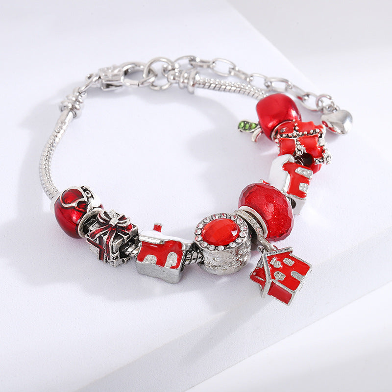 Cross-Border Christmas Gift Crystal Beaded Bracelet Pan's Girls' Jewelry Halloween DIY Kidsren's Snake Bone Bracelet