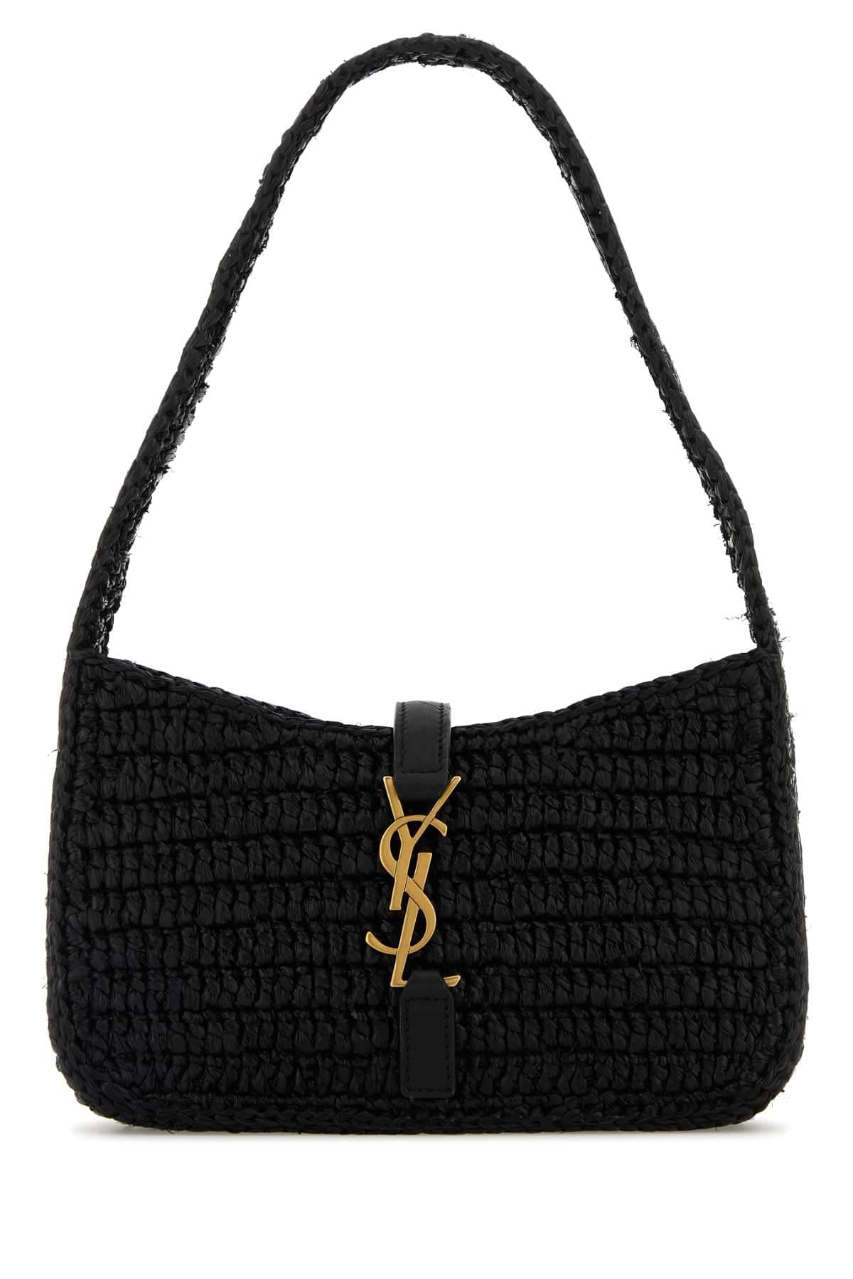 Saint Laurent Women Saint Laurent Women Black Raffia Mini Le 5 À 7 Handbag