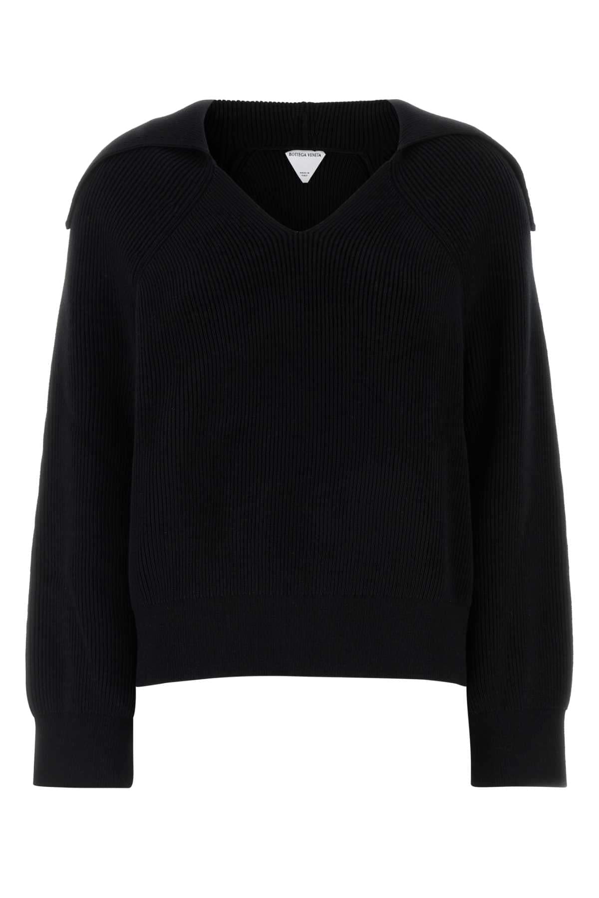 Bottega Veneta Women Black Stretch Cotton Blend Polo Shirt