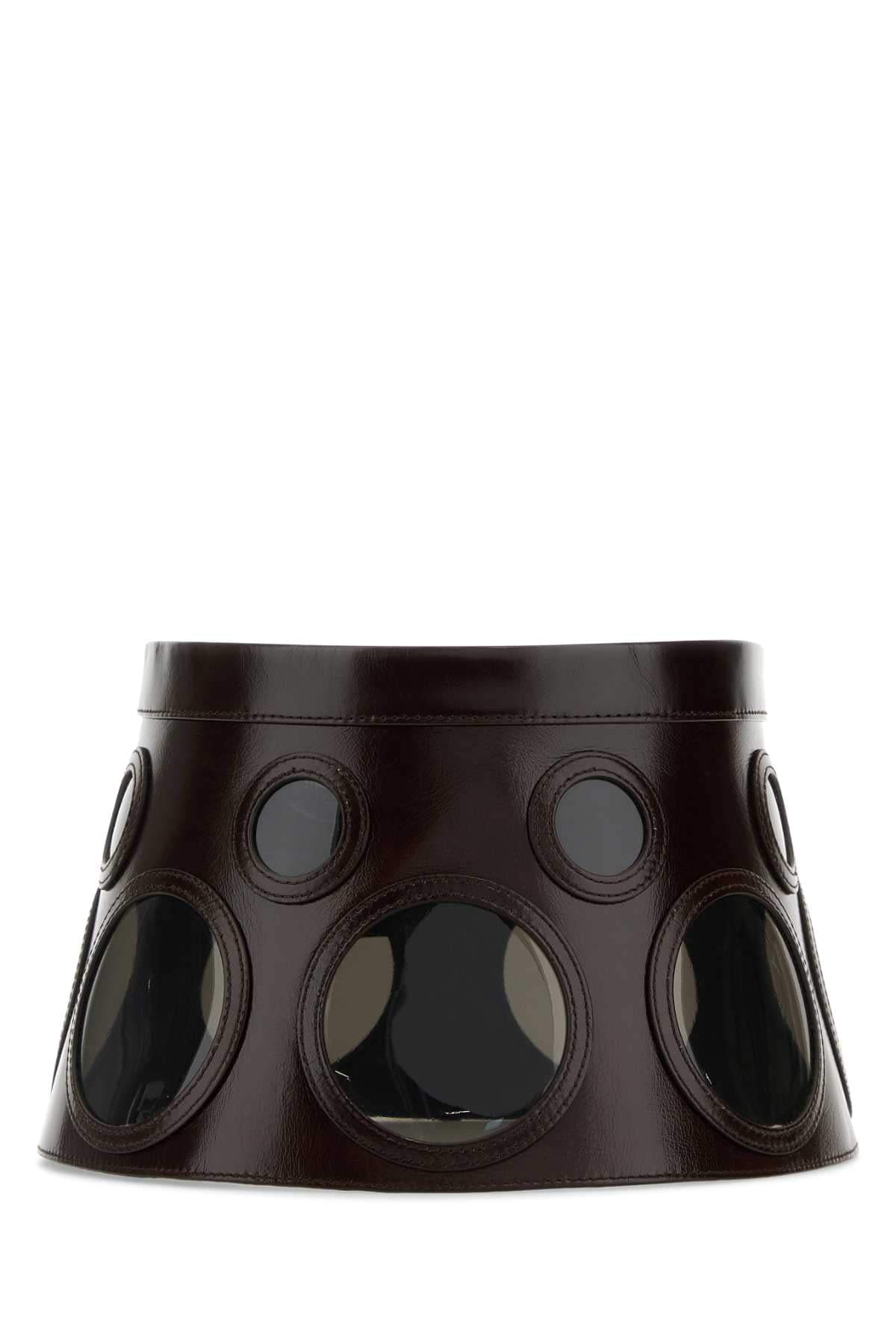 Prada Women Prada Women Dark Brown Leather Hat