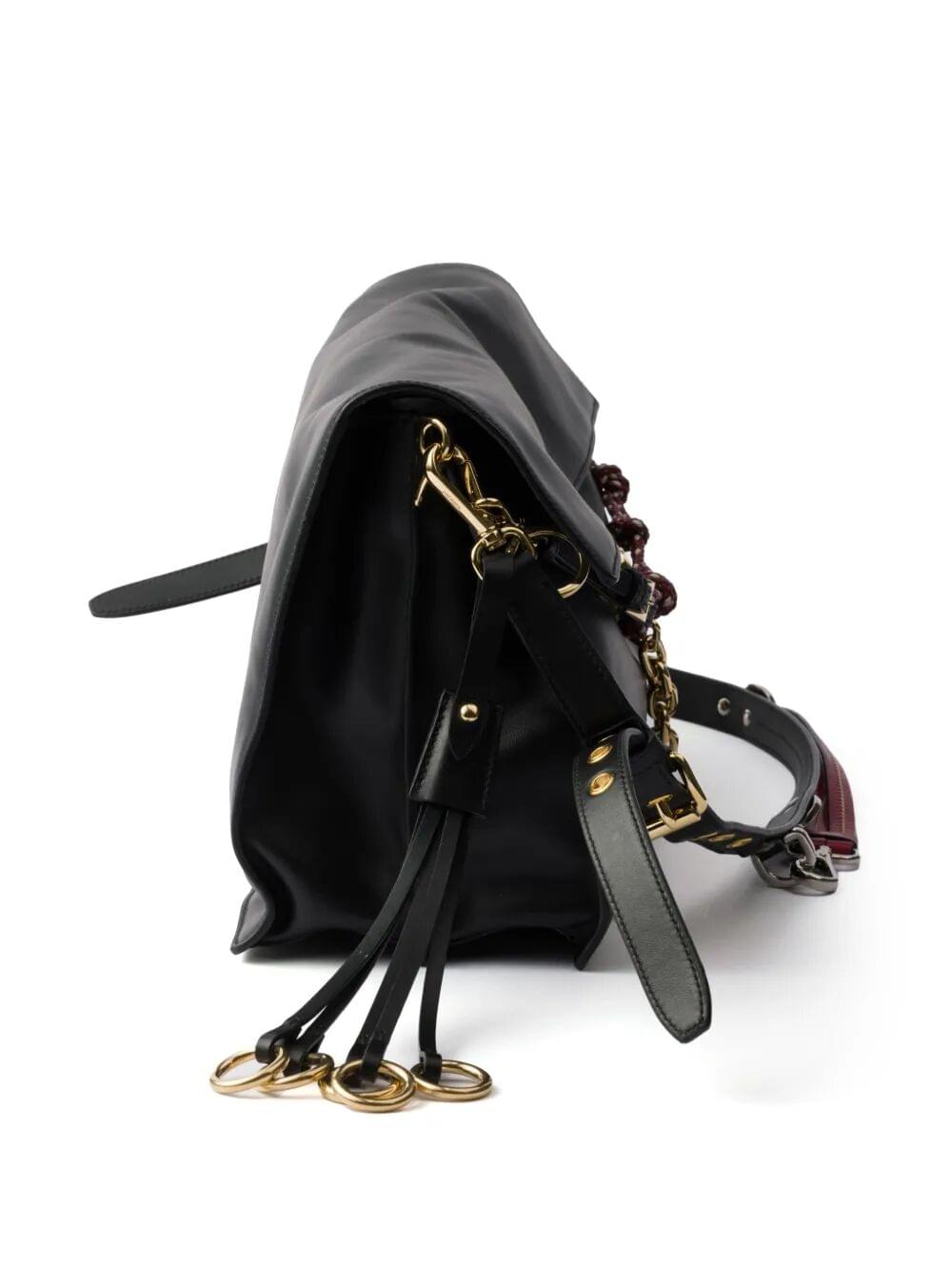 Prada Women Prada Soft Sound Large Leather Shoulder Bag With Charms