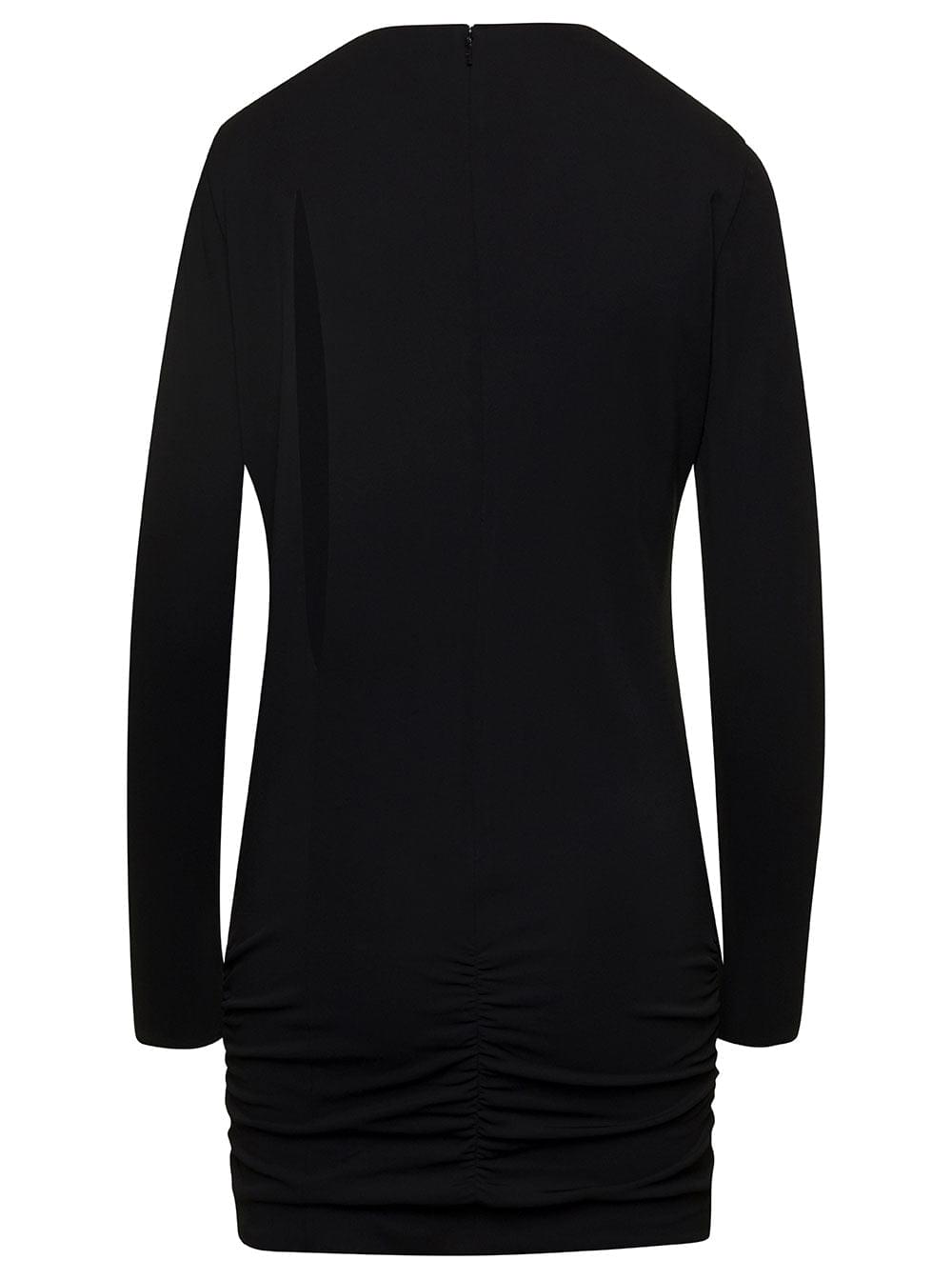 Versace Women Black Fitted Minidress With Cut-Out Detail In Viscose Woman