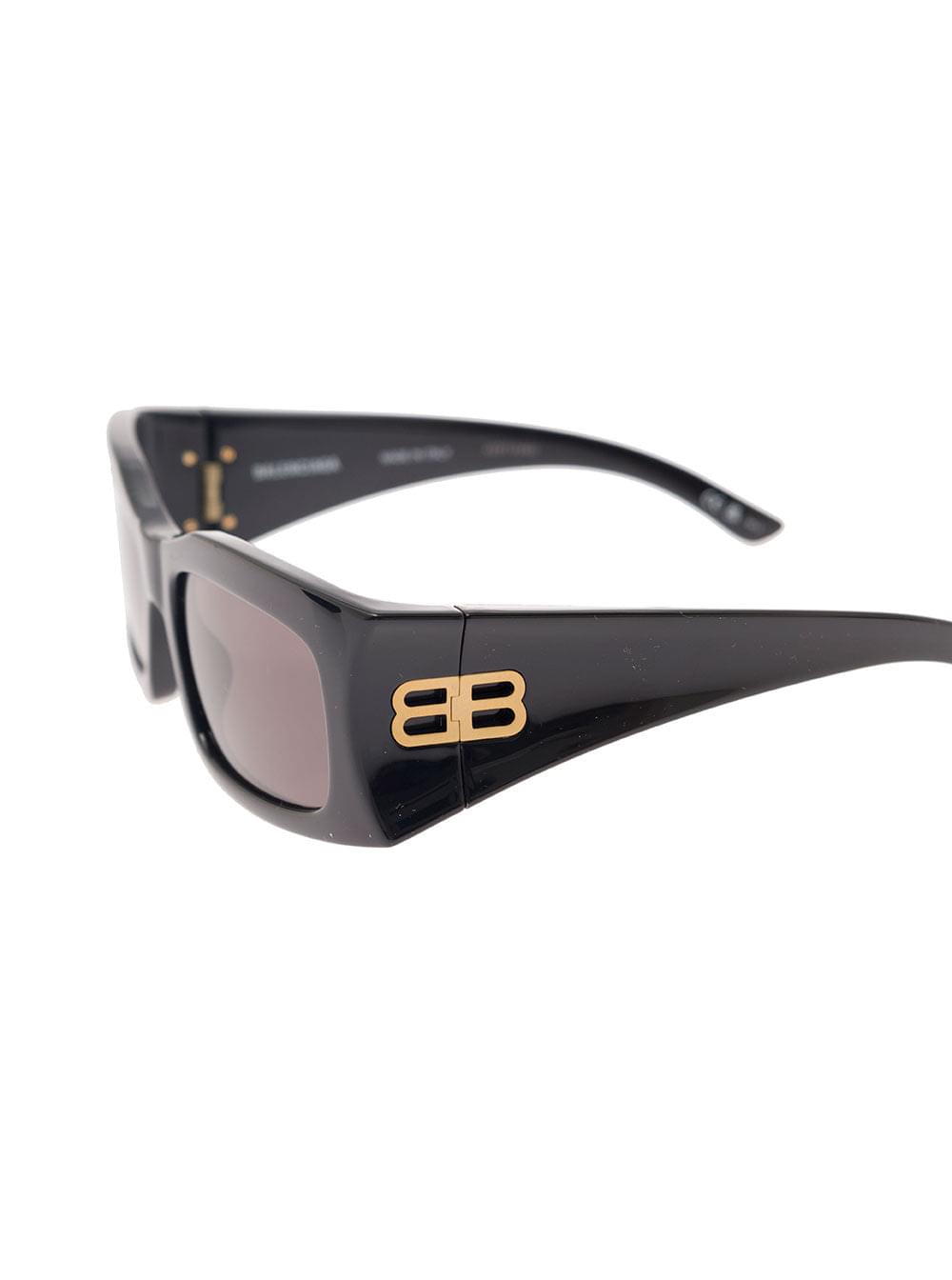 Balenciaga Women Black Sunglasses With Maxi Frame And Gold-Tone Hardware In Acetate Woman