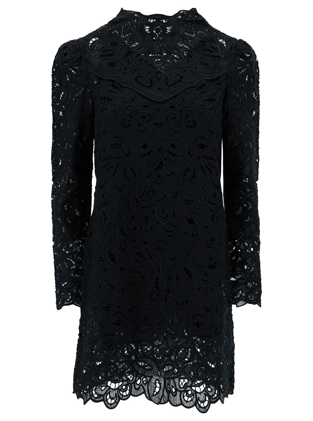 Isabel Marant Women 'Daphne' Mini Black Dress With Flower Embroidery In Guipure Woman