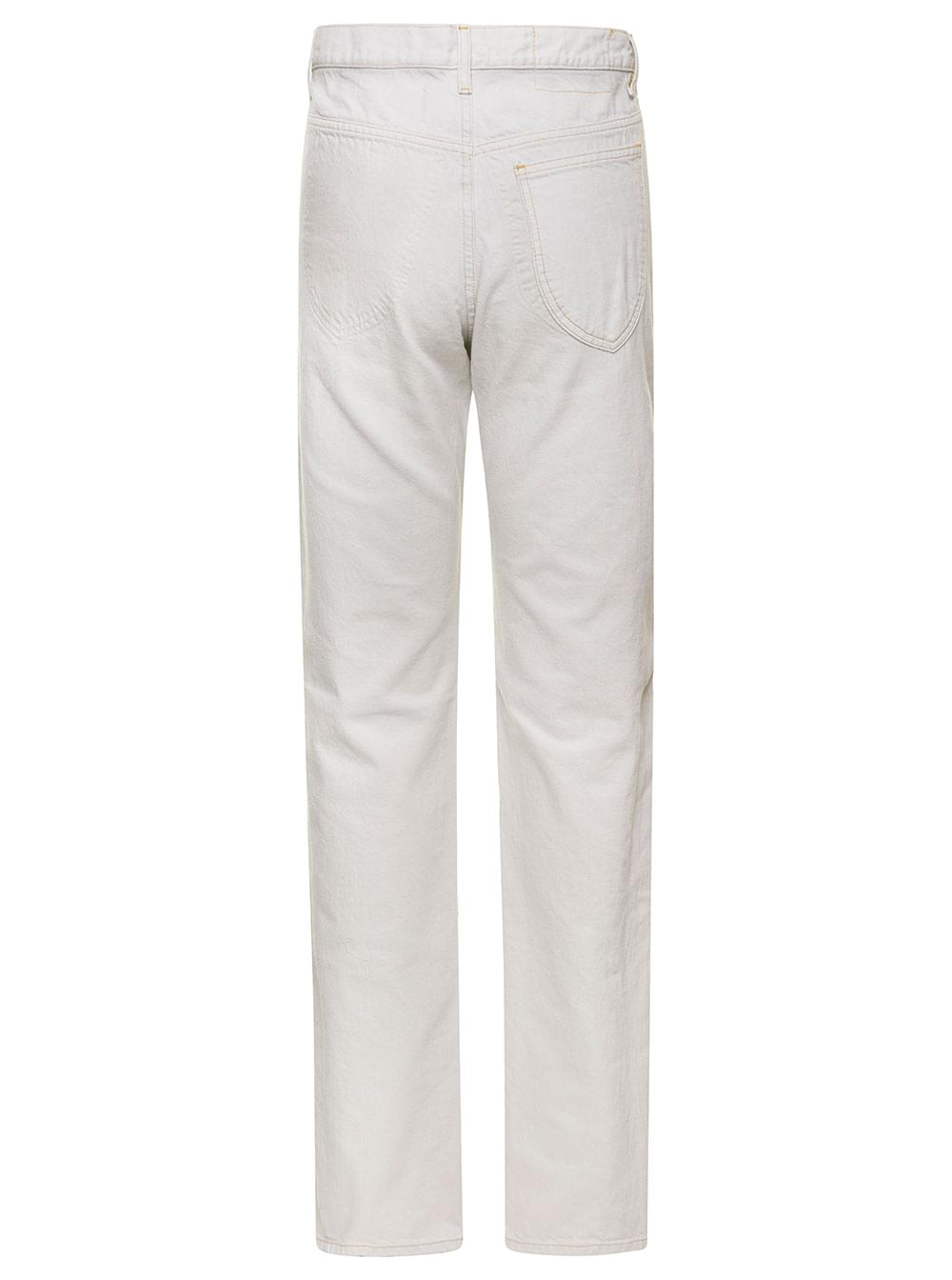 Maison Margiela Women Maison Margiela Women White 5-Pocket Style Straight Jeans With Contrasting Stitching In Cotton Denim Woman