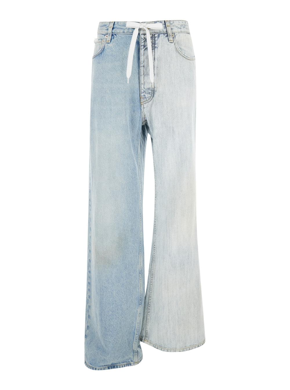 Balenciaga Women Balenciaga Women 'Fifty-Fifty' Light Blue Jeans With Asymmetric Legs In Denim Women