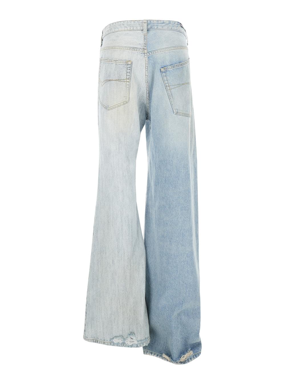 Balenciaga Women Balenciaga Women 'Fifty-Fifty' Light Blue Jeans With Asymmetric Legs In Denim Women
