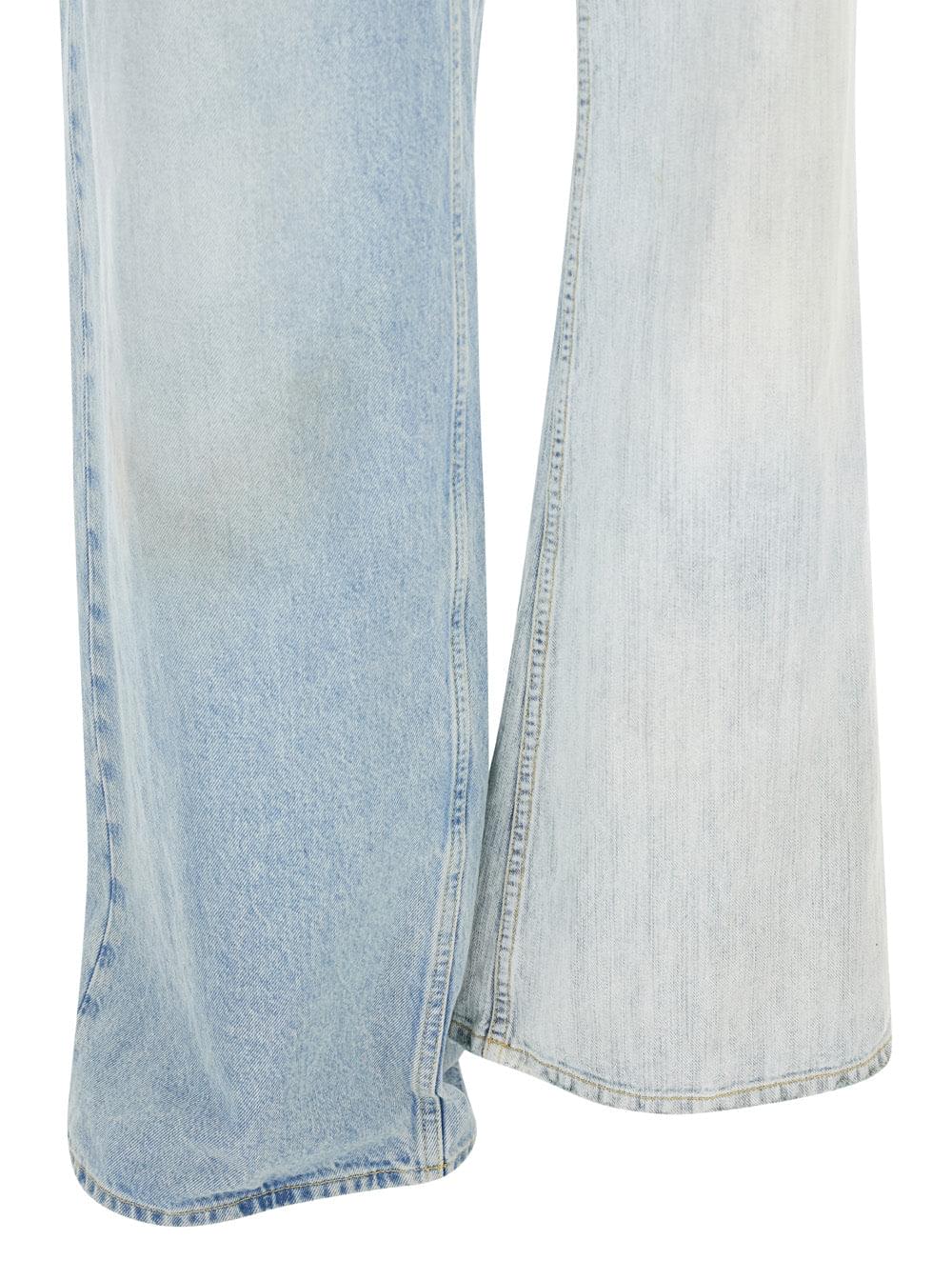 Balenciaga Women Balenciaga Women 'Fifty-Fifty' Light Blue Jeans With Asymmetric Legs In Denim Women