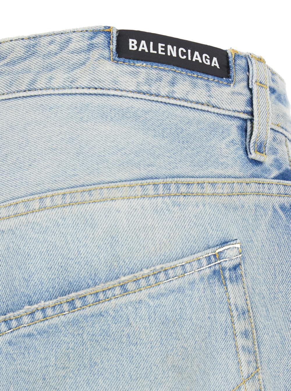 Balenciaga Women Balenciaga Women 'Fifty-Fifty' Light Blue Jeans With Asymmetric Legs In Denim Women