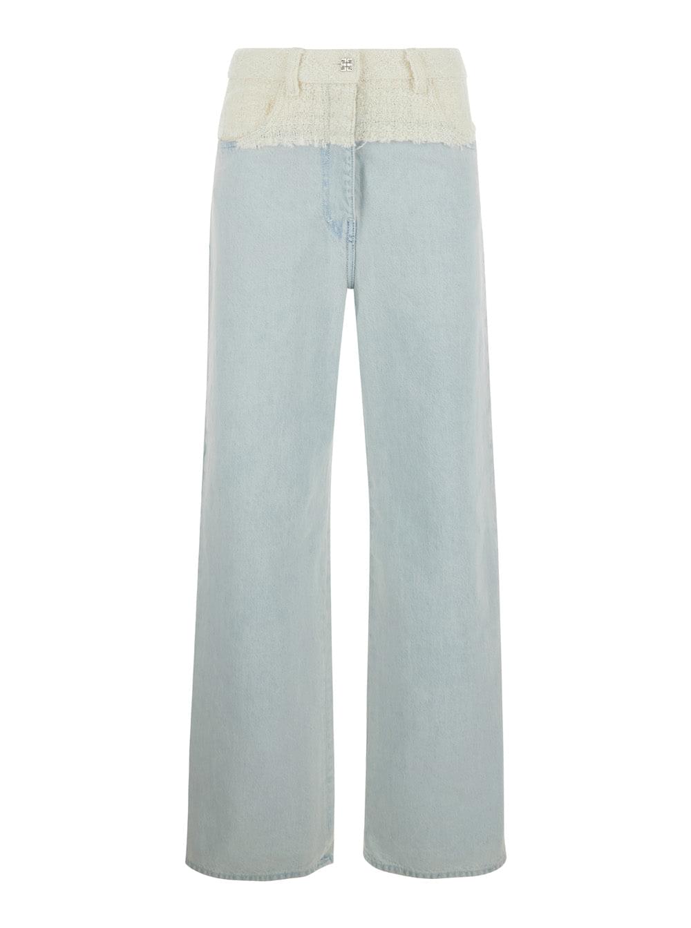 Givenchy Women Givenchy Women Blue Jeans With Tweed Waist In Denim Woman