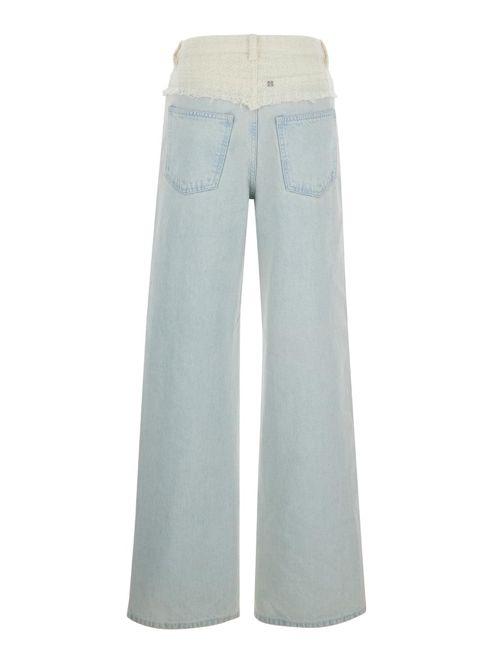 Givenchy Women Givenchy Women Blue Jeans With Tweed Waist In Denim Woman