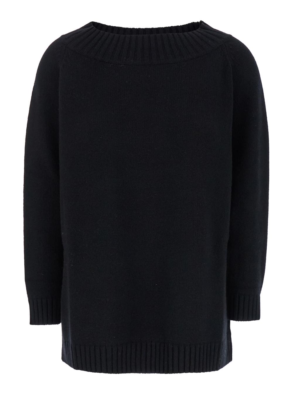 Max Mara Women Max Mara Women 'Radames' Black Sweater With Boat Neckline In Wool And Cashmere Woman