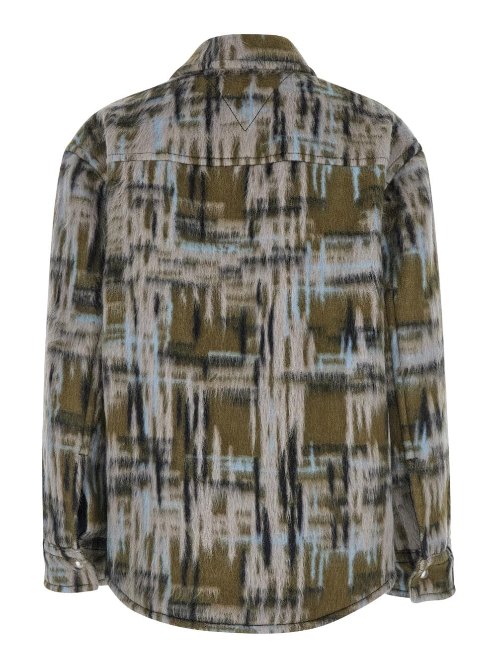 Bottega Veneta Women Multicolor Overshirt With Pointed Collar In Brushed Wool Woman