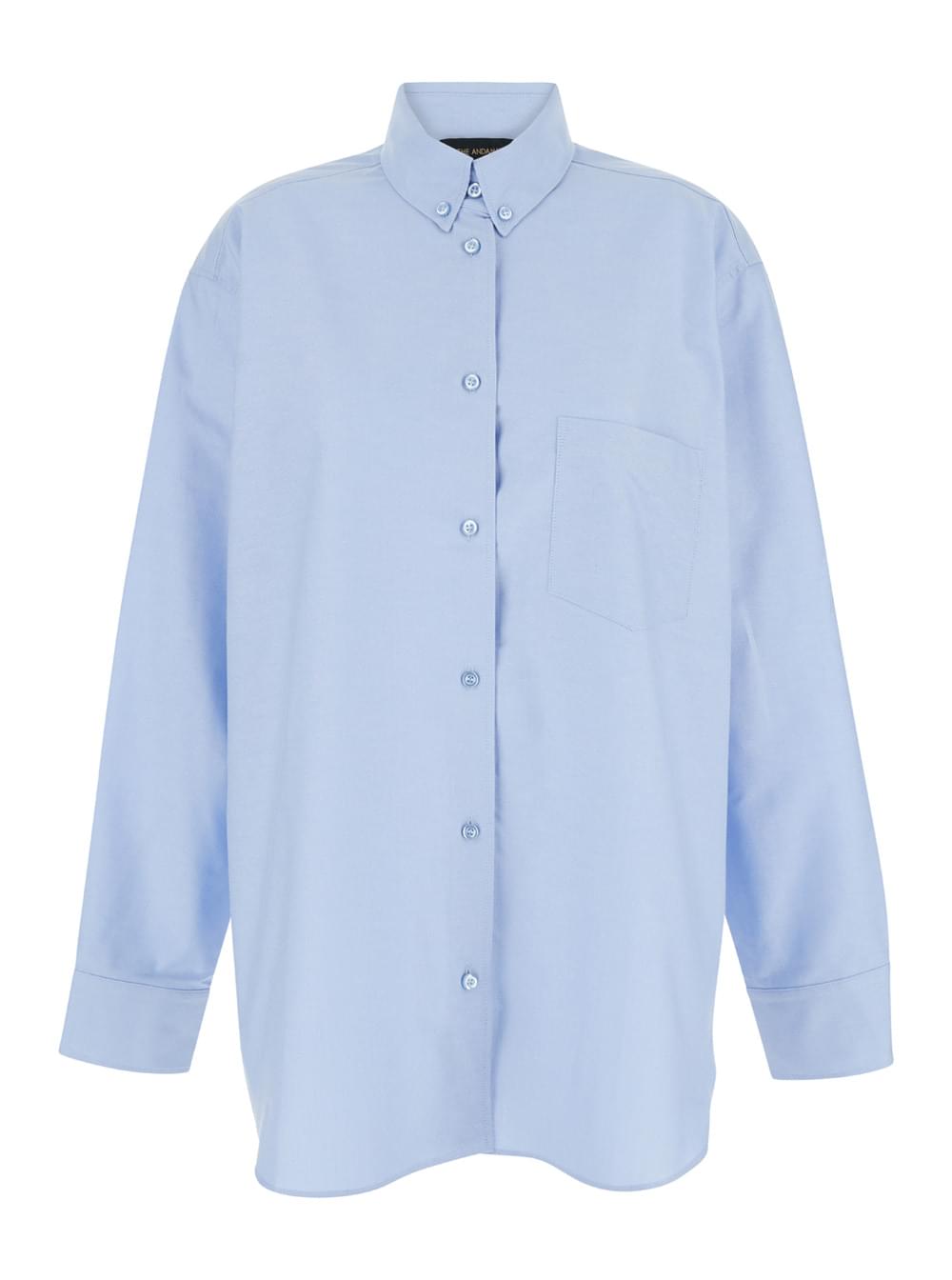 The Andamane Women The Andamane Women Light Blue Shirt With Buttons In Cotton Blend Woman
