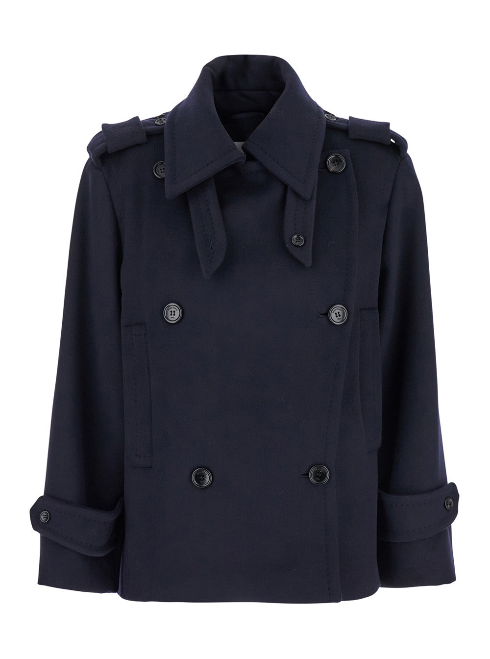 Max Mara Women Max Mara Women 'Laveno' Blue Double Breasted Jacket With Wide Pointed Lapels In Virgin Wool Blend Woman