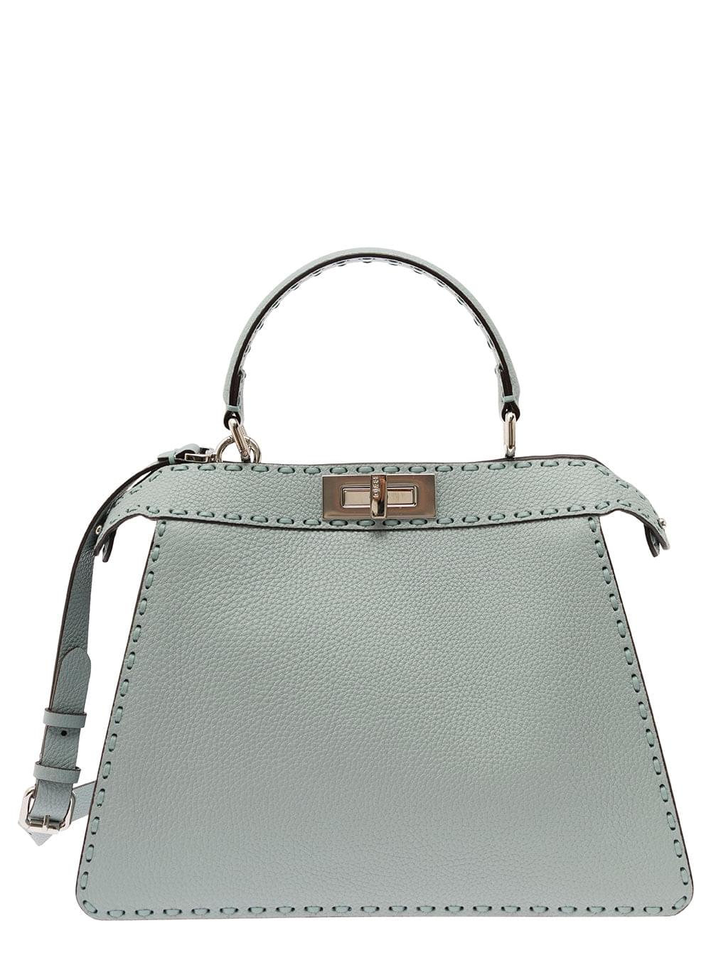 Fendi Women Fendi Women 'Peekaboo Iseeu Medium' Grey Handbag With 646 Hand-Sewn Topstitches Woman