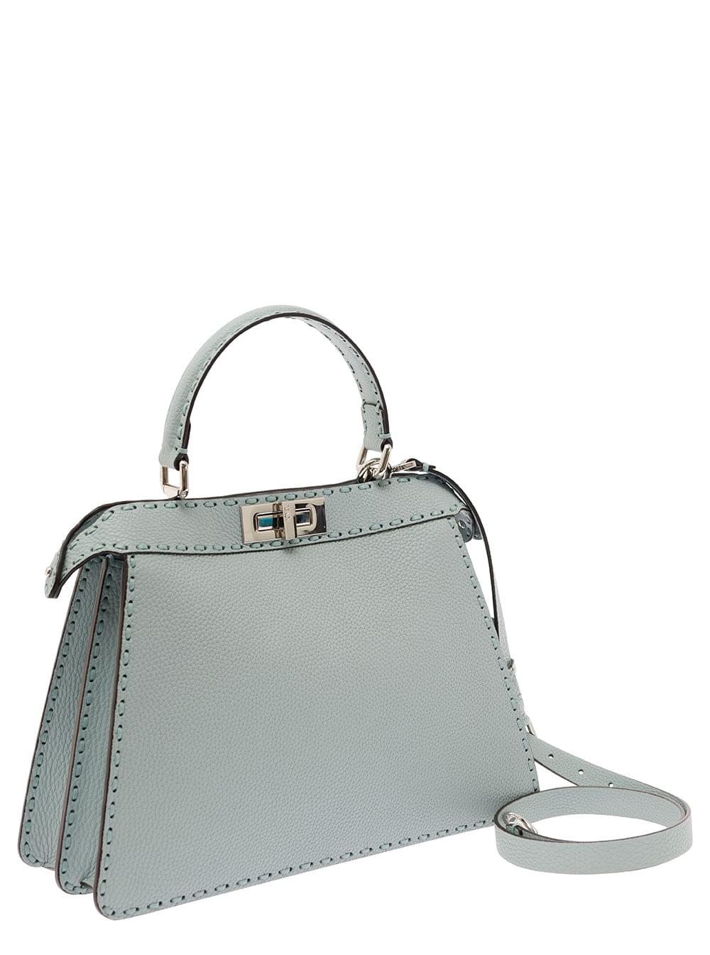 Fendi Women Fendi Women 'Peekaboo Iseeu Medium' Grey Handbag With 646 Hand-Sewn Topstitches Woman