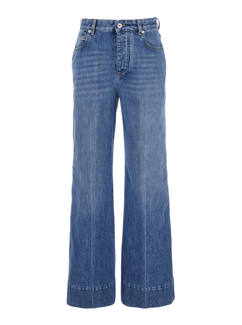 Bottega Veneta Women Bottega Veneta Women 'Vintage Indigo' Blue Jeans With Turn-Up Hem In Cotton Blend Woman