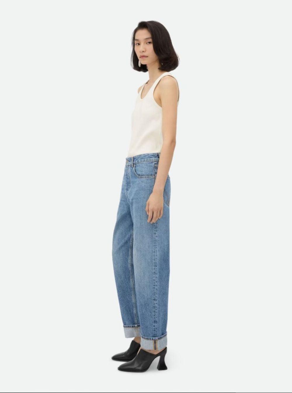 Bottega Veneta Women Bottega Veneta Women 'Vintage Indigo' Blue Jeans With Turn-Up Hem In Cotton Blend Woman