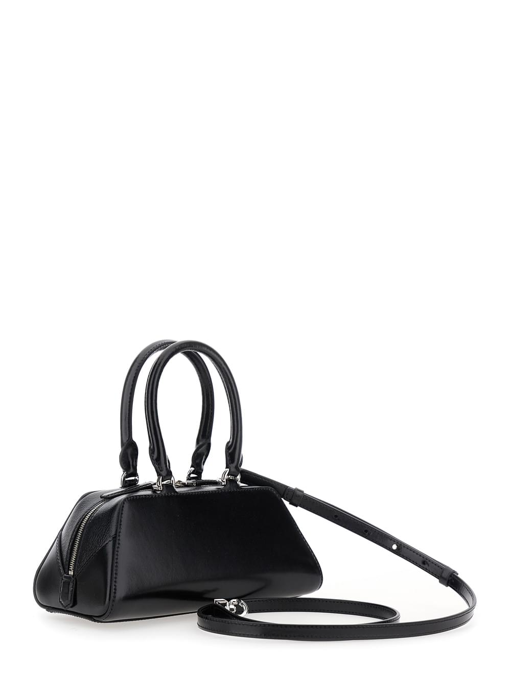 Givenchy Women Givenchy Women Black Antigona East West' Mini Handbag With Adjustable And Removable Shoulder Strap And Logo Lettering On The Front In Leather For Women