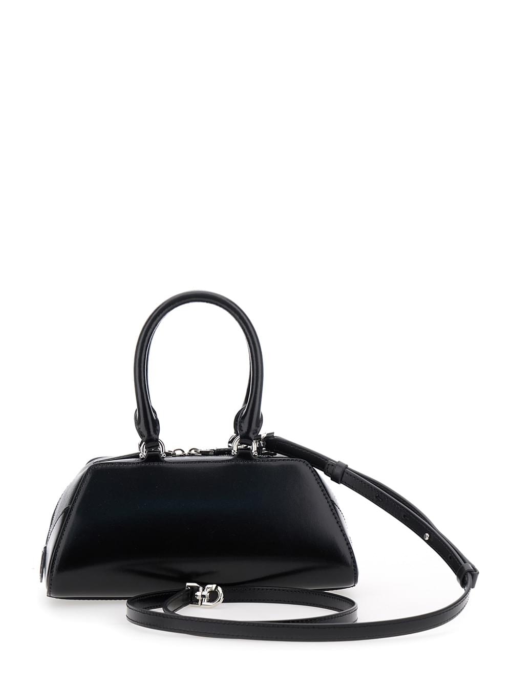 Givenchy Women Givenchy Women Black Antigona East West' Mini Handbag With Adjustable And Removable Shoulder Strap And Logo Lettering On The Front In Leather For Women