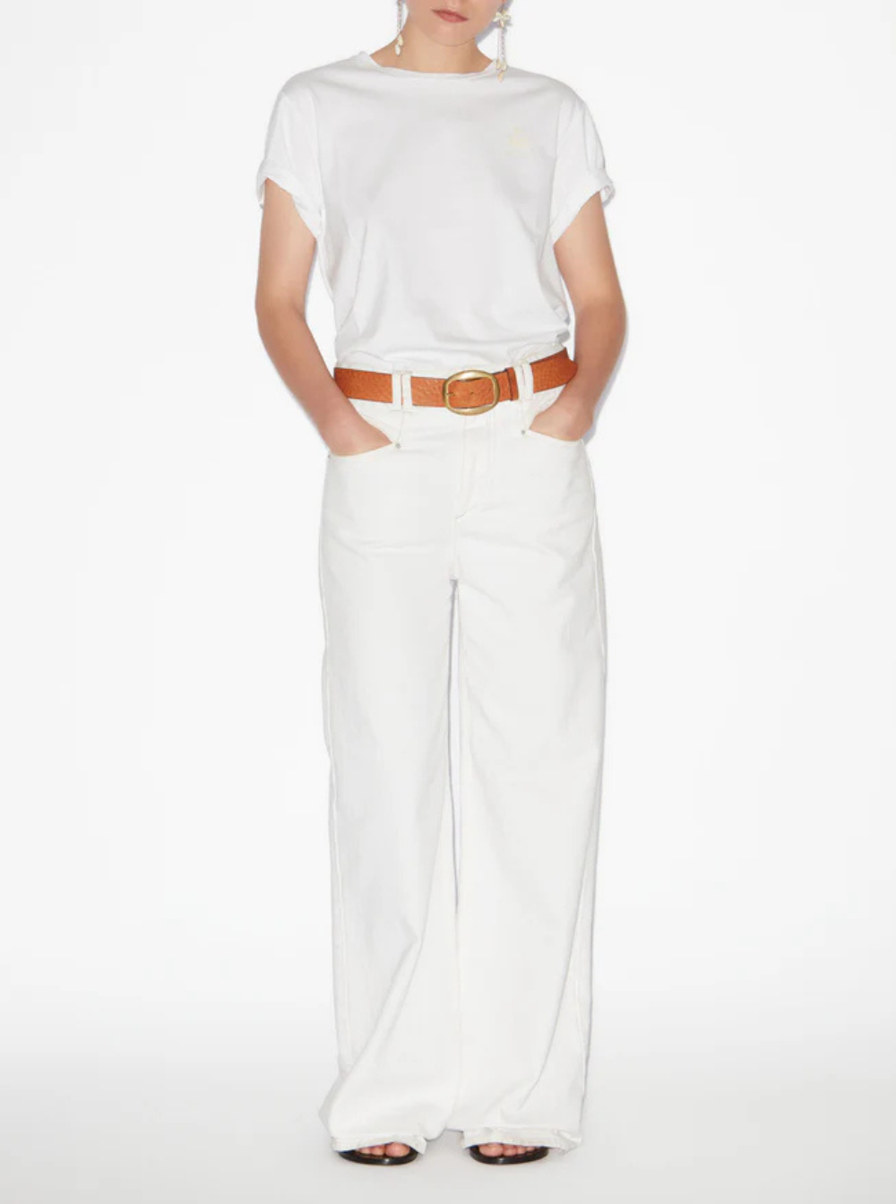Isabel Marant Etoile Women 'Aby' White T-Shirt With Crew Neck And Short Sleeves In Cotton For Women