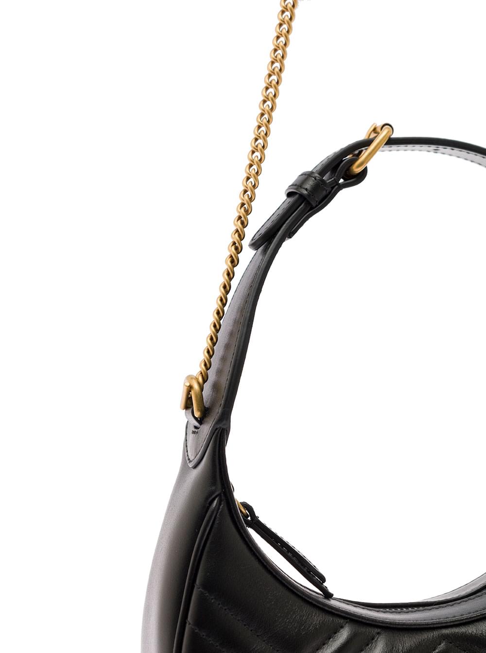 Gucci Women Gucci Women Shoulder Bag 'Gg Marmont' In Black Chevron Leather For Women