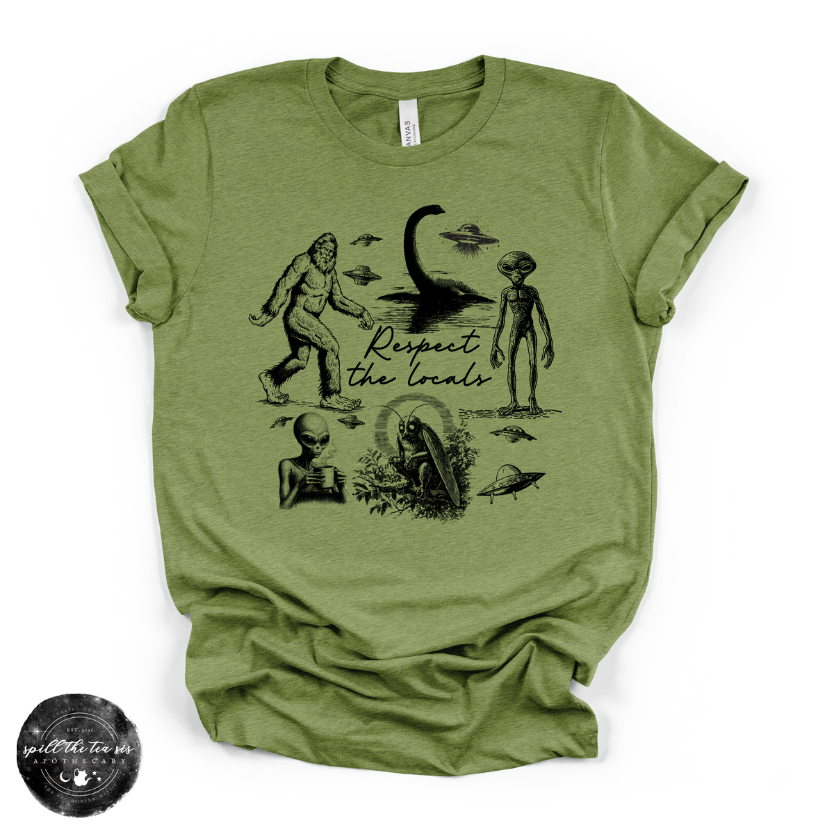 The Locals Cryptids Tee | Cryptid Graphic T-Shirt {BLACK DESIGN}
