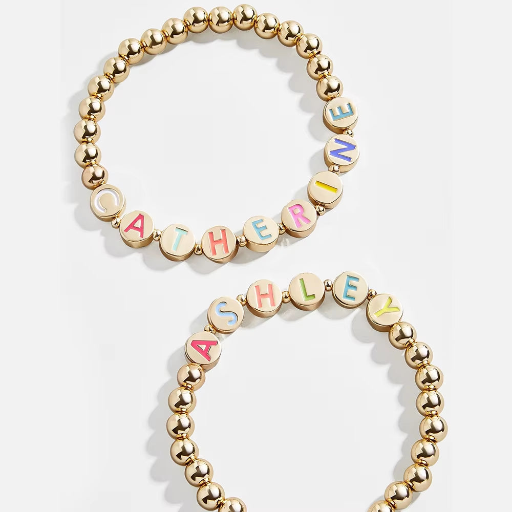 Simple Round Bracelet With Letter Charm