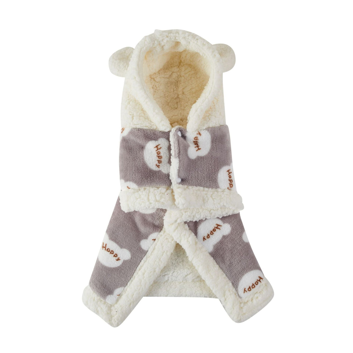 Pet Clothes Warm Thickened Flannel Hooded Shawl Pajamas