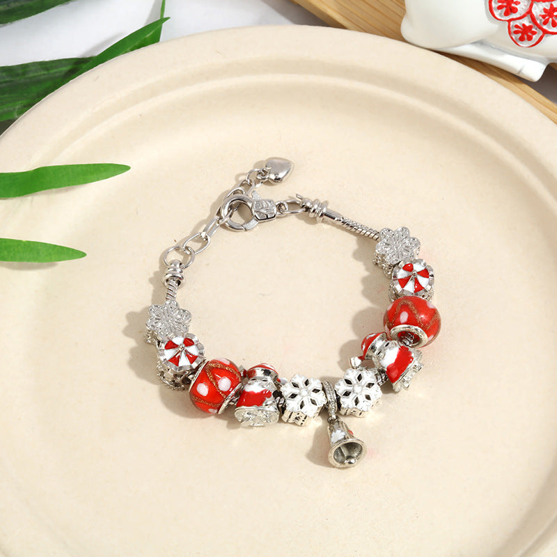 Cross-Border Christmas Gift Crystal Beaded Bracelet Pan's Girls' Jewelry Halloween DIY Kidsren's Snake Bone Bracelet