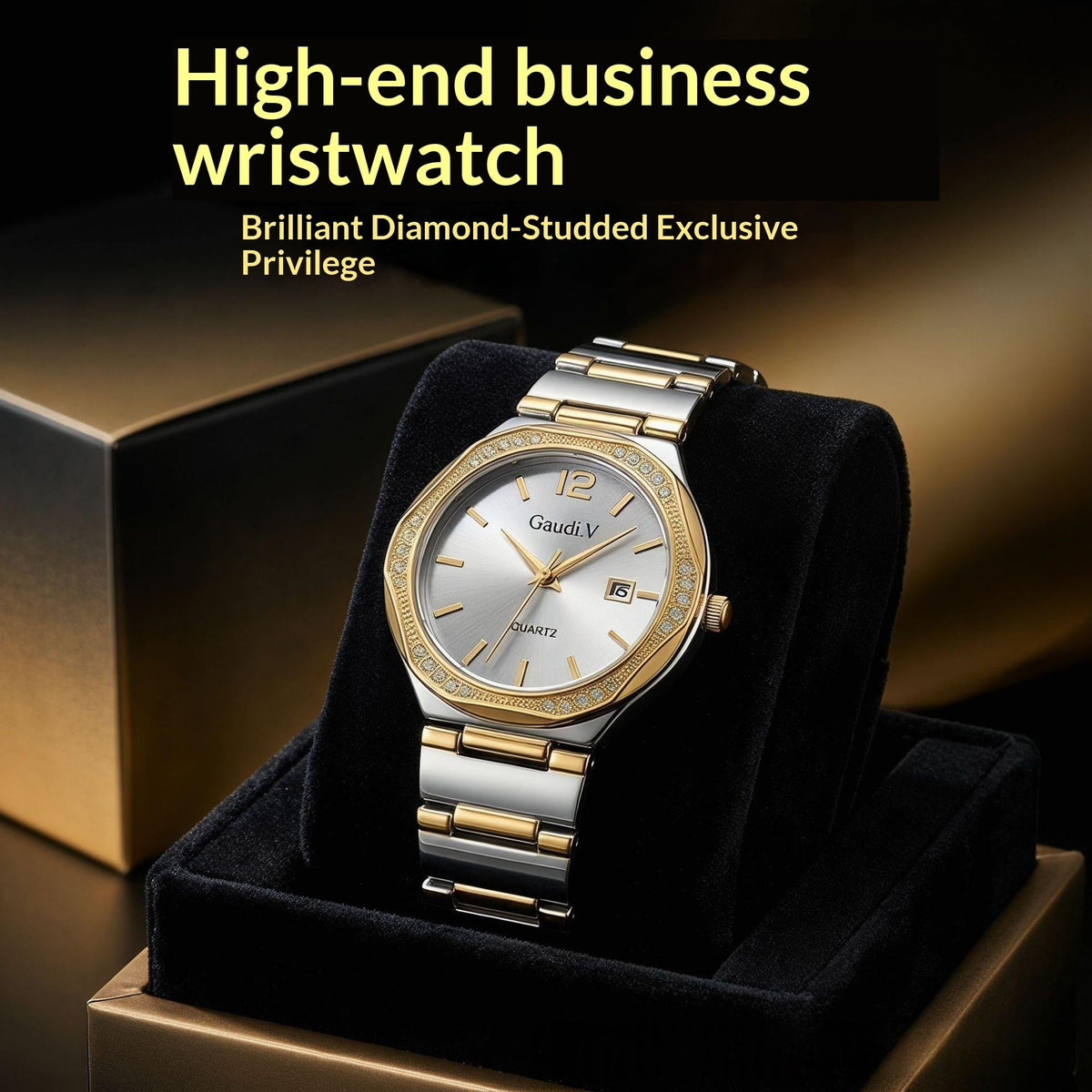 Diamond-Encrusted Business Quartz Watch For Men And Women