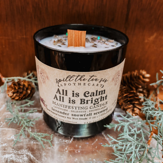 All Is Calm, All Is Bright Candle | Lavender Winter Soy Candle