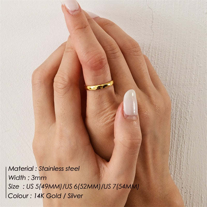 Fashion Simple Glossy Stainless Steel Ring