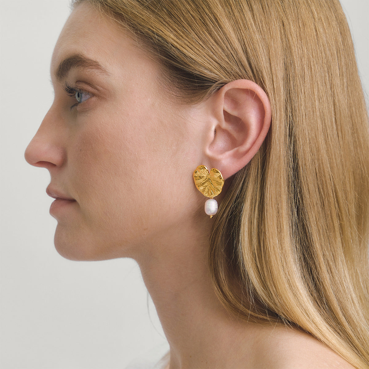 Freshwater Pearl Lotus Drop Earrings