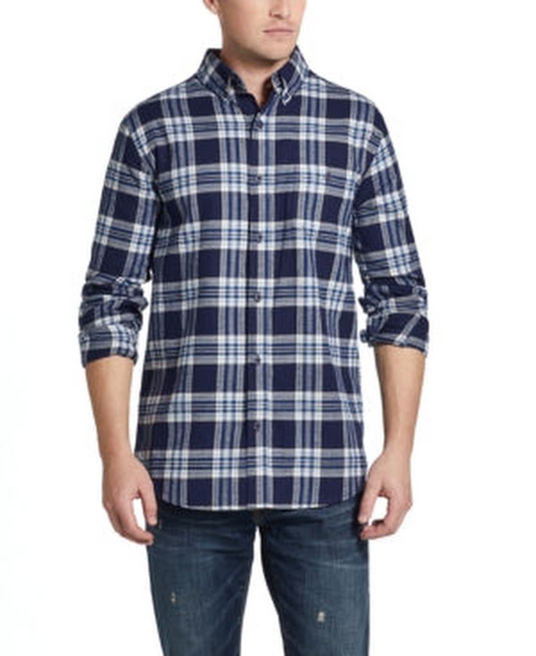 Weatherproof Vintage Mens Brushed Antique Flannel Plaid Shirt, Small